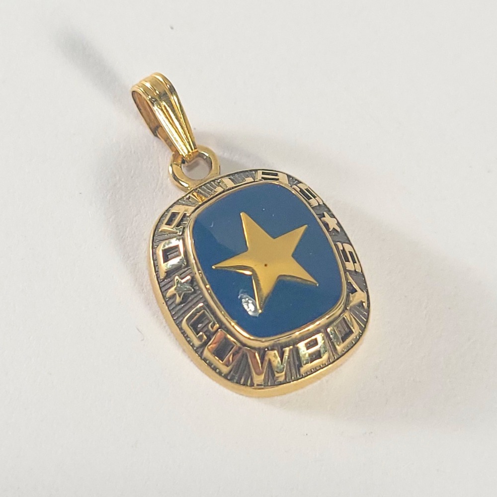 Dallas Cowboys Pendant Charm Gold Blue Star Logo NFL Football Jewelry